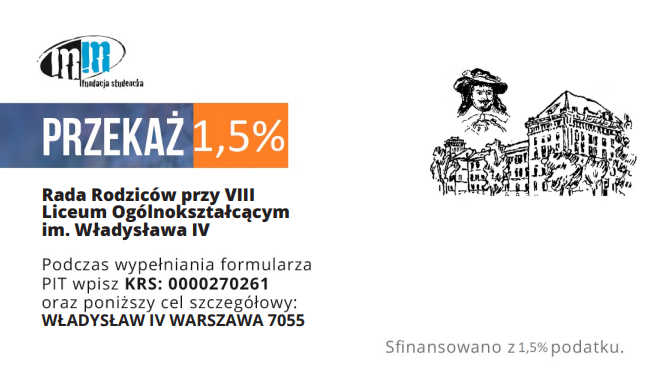 pierwsza strona wizytówki z informacją jak przekazać 1,5% podatku