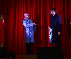 Prof. Kleczyńska, prof. Włodarczyk, prof. Bednarski i prof. Rojewska na scenie.